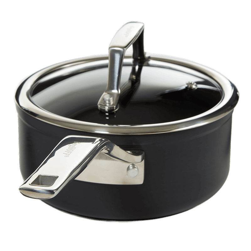 6.25" Nonstick Hard Anodized Saucepan with Glass Lid
