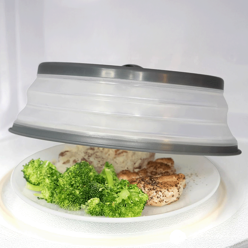 Collapsible Microwave Splatter Cover with Steam Vents