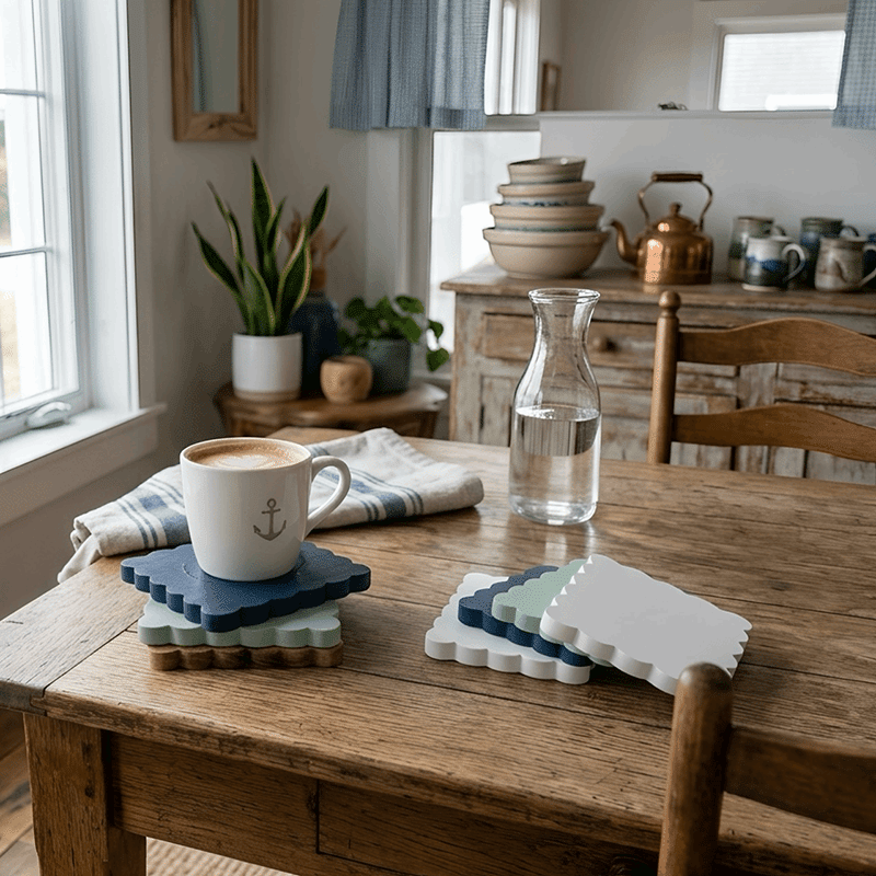 Scalloped Wood Coasters