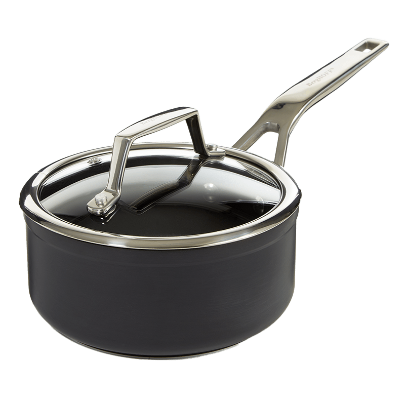 6.25" Nonstick Hard Anodized Saucepan with Glass Lid