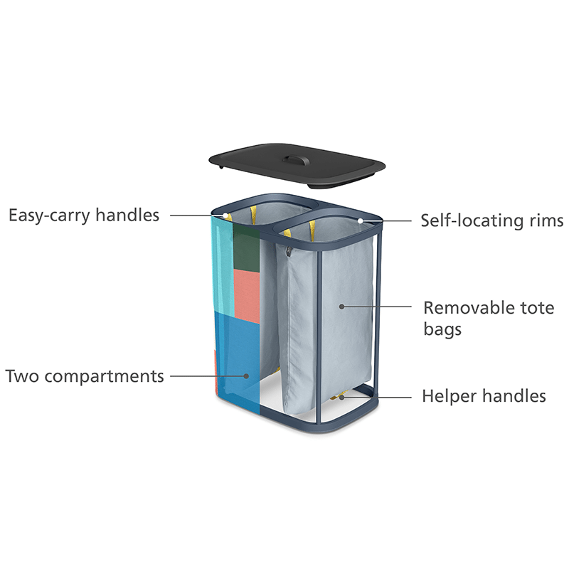 Tota 90-liter Laundry Hamper Separation Basket with Lid