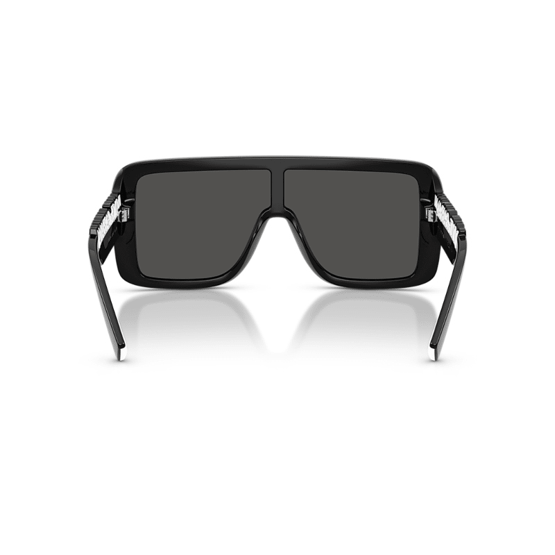 Polished Black Rectangular Sunglasses