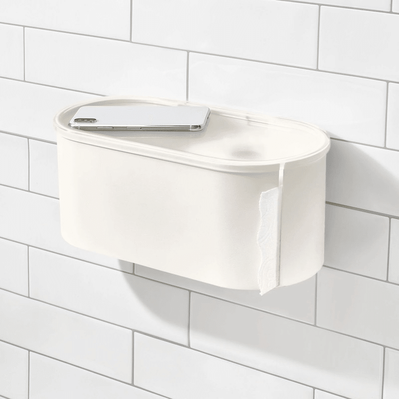 Adhesive Bathroom Storage Bin with Lid