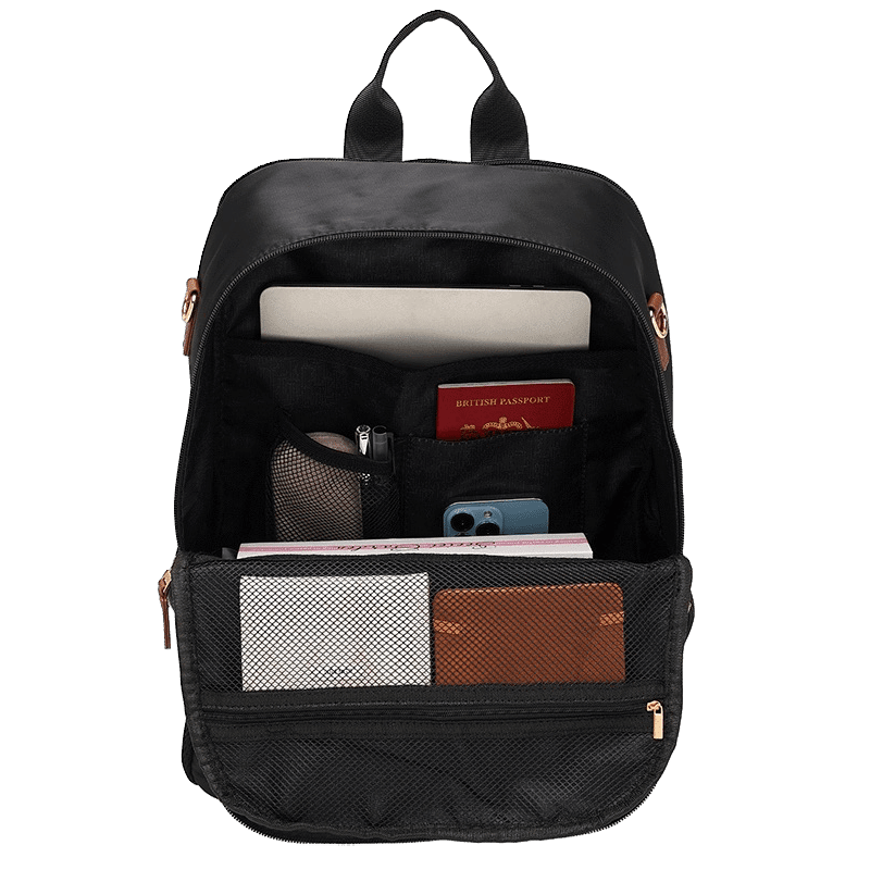 Luxe Journey Twill and Vegan Leather Backpack