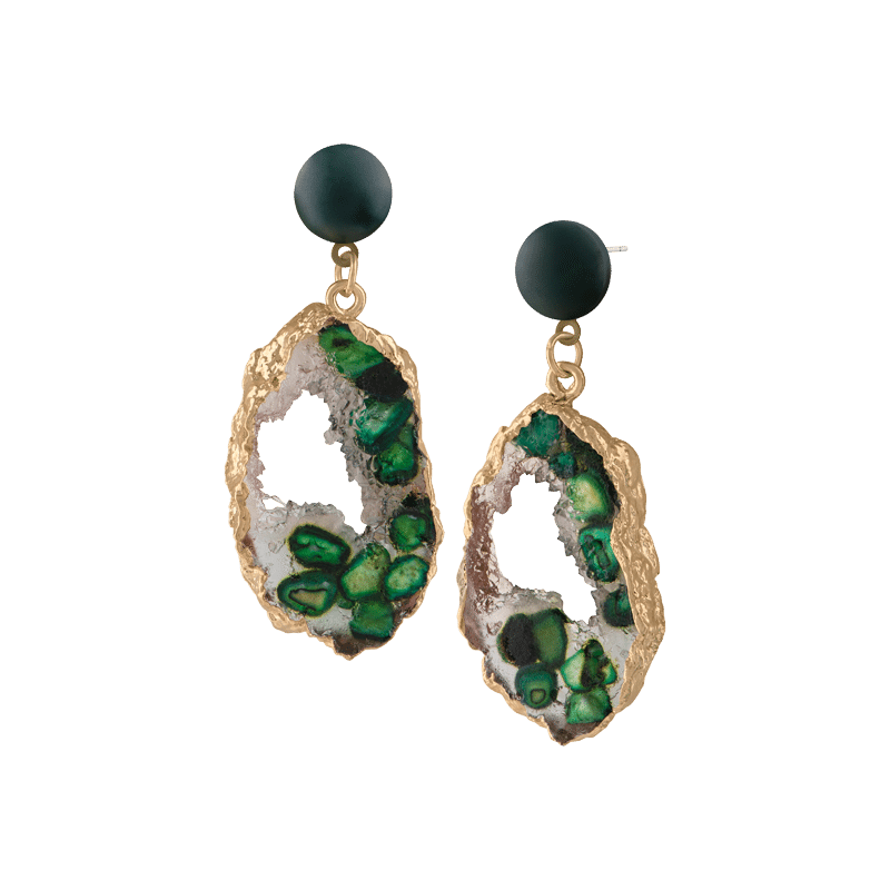 Organic Faux Stone Drop Earrings