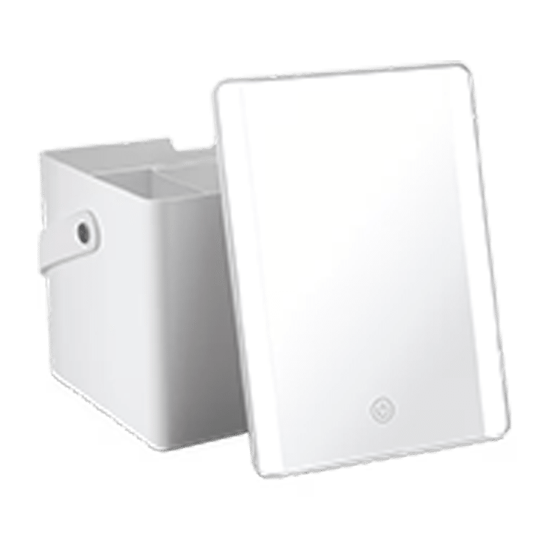 2-in-1 Lighted Makeup Mirror & Organizer Box