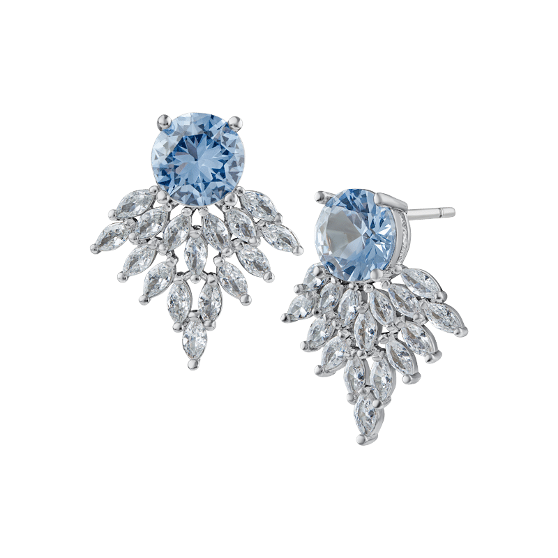 4 CTTW Marquise & Round Cut CZ Cluster Earrings