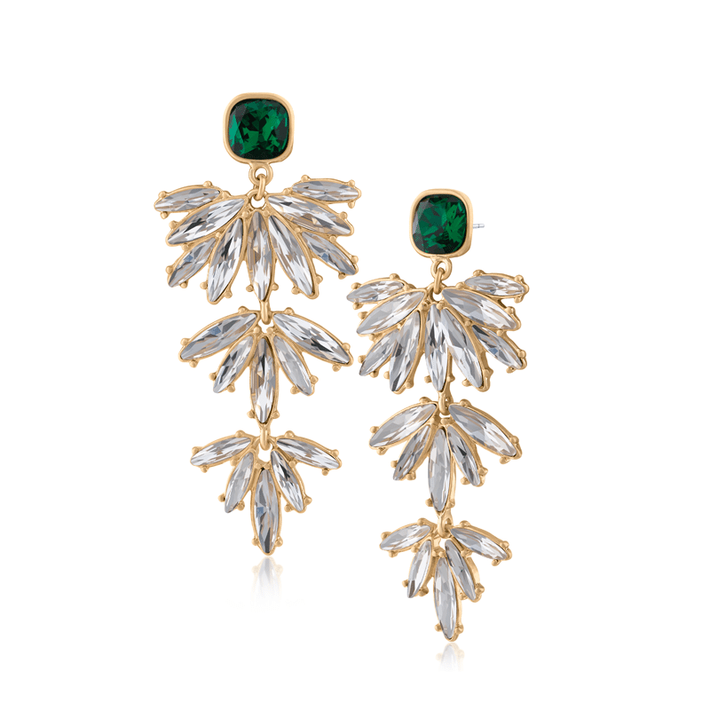 Marquise Crystal 3-Tier Drop Earrings