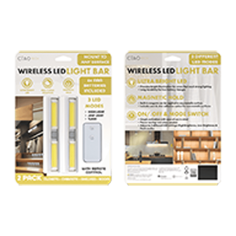 Wireless LED Light Bar with Remote (2 Pack)