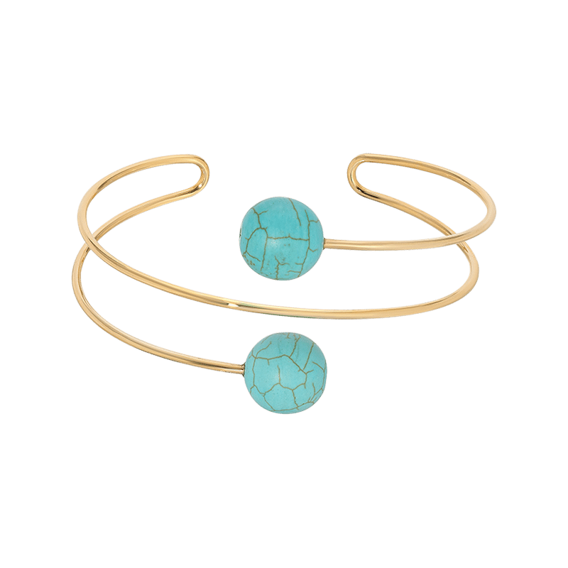18K Gold Plated Summer Escape Turquoise Cuff