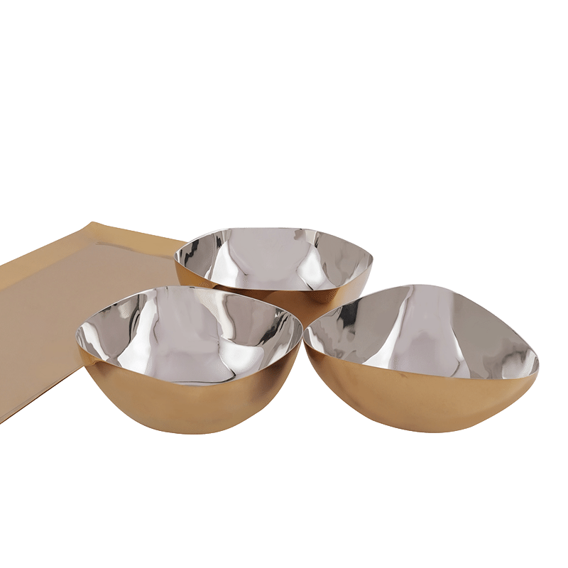 Auburn Gold Tray & Bowl Set