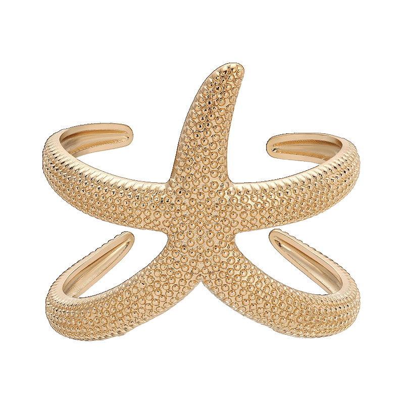 18K Gold Plated Starfish Hug Cuff
