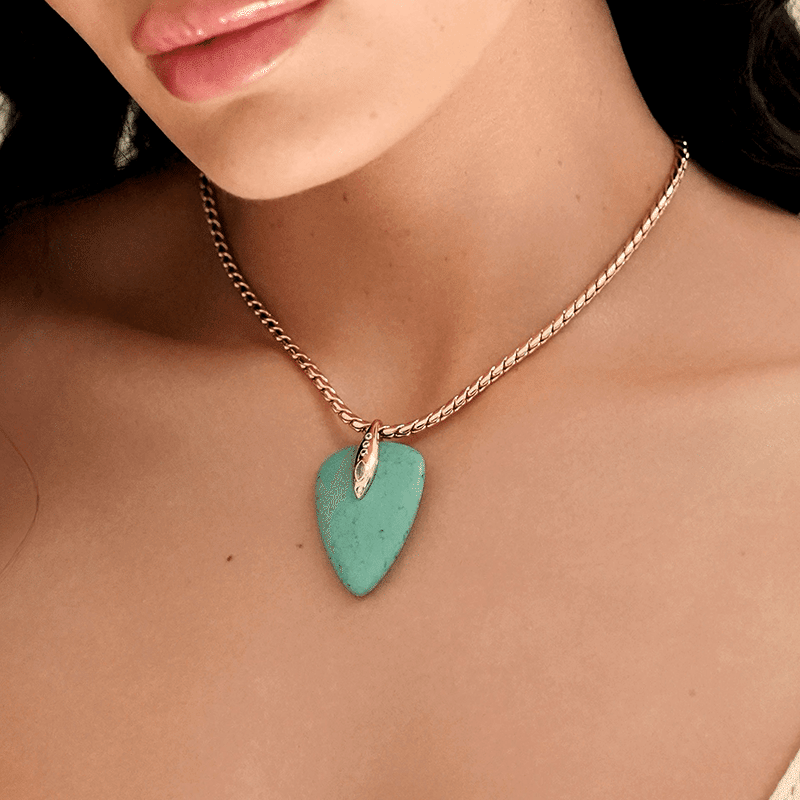 18K Gold Plated Turquoise Solstice Pendant Choker