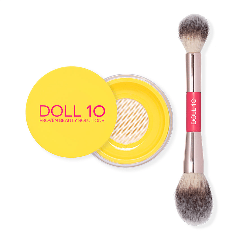 Yellow Brightening Treatment Powder with Double-Ended Powder Brush