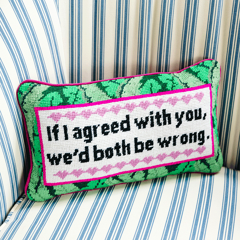 Both Be Wrong Needlepoint Pillow