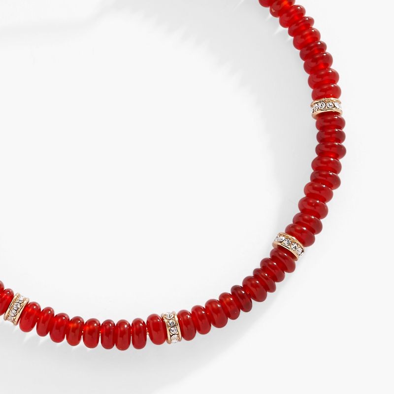 Semi-Precious Rondelle Beaded Bangle Bracelet
