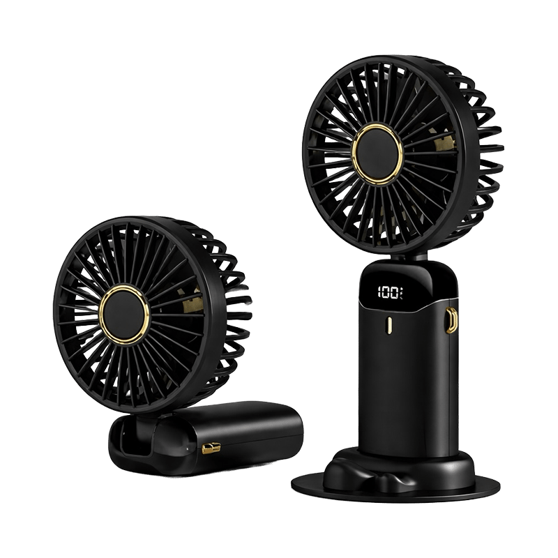 Digital Folding Fan with Stand