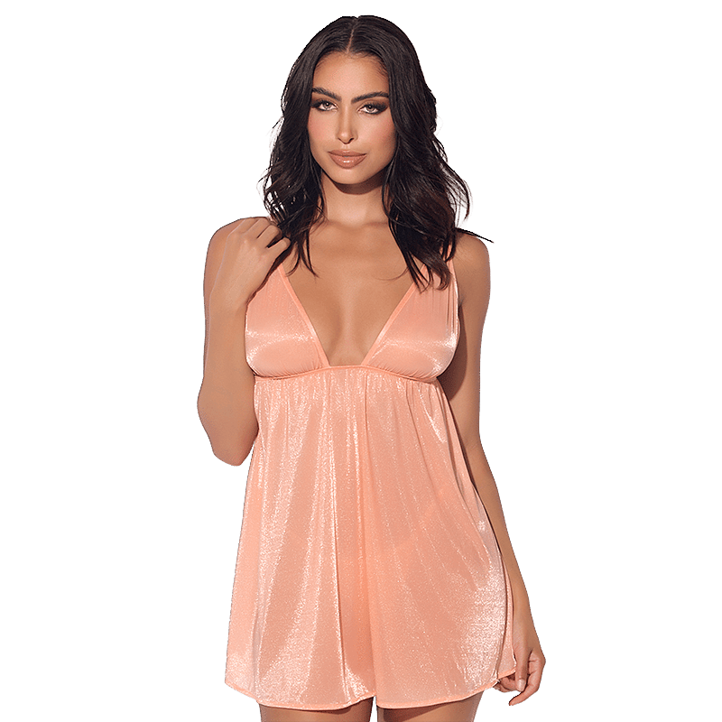 Yvone Shimmer Mesh Babydoll & G-String Set