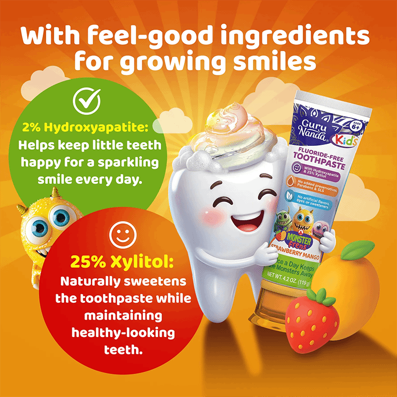 Kids Toothpaste with Xylitol & HAP, Strawberry Mango
