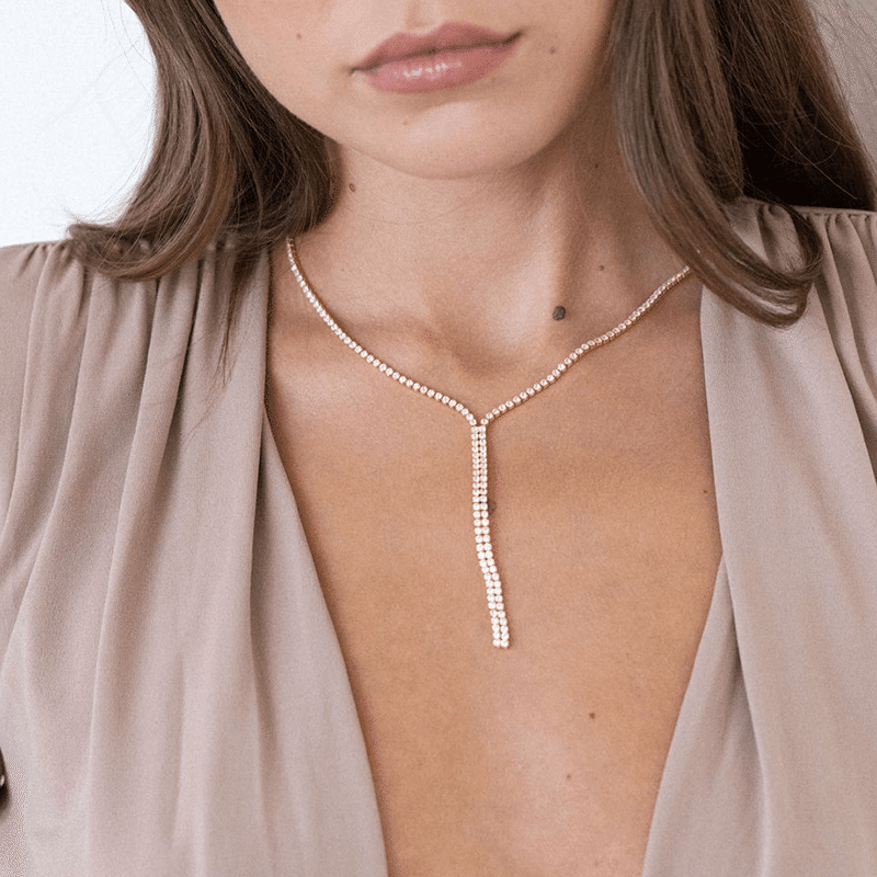 Isabella Lariat Tennis Necklace
