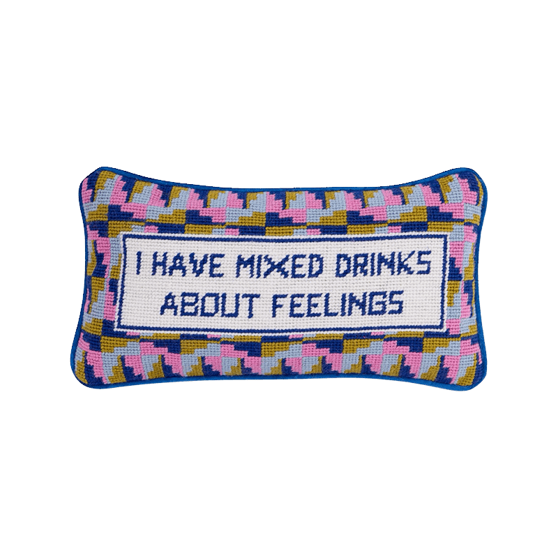 Mixed Drinks Needlepoint Pillow
