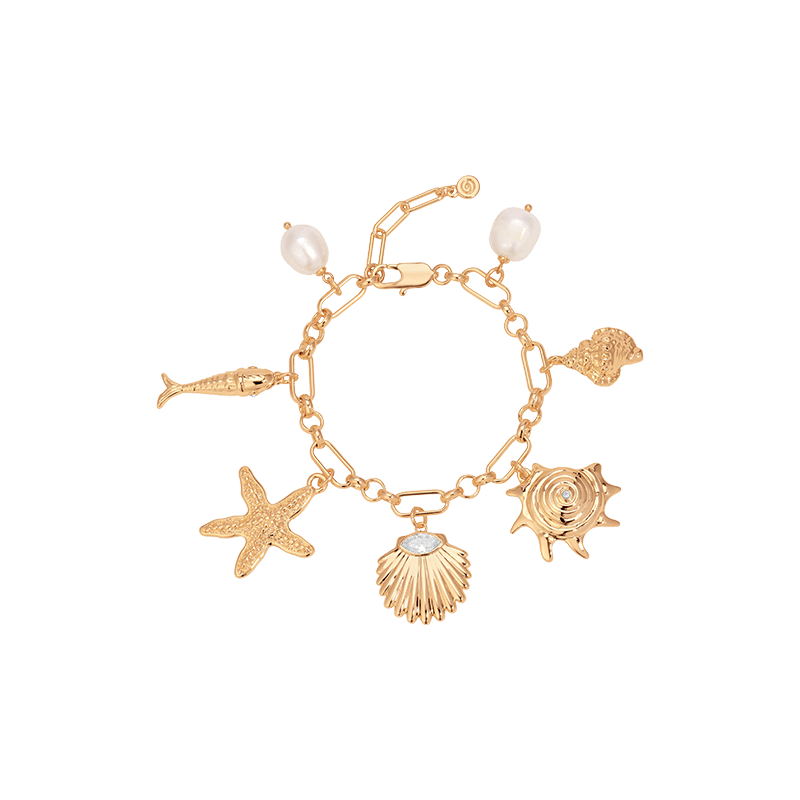 18K Gold Plated Oceanic Dreams Charm Bracelet