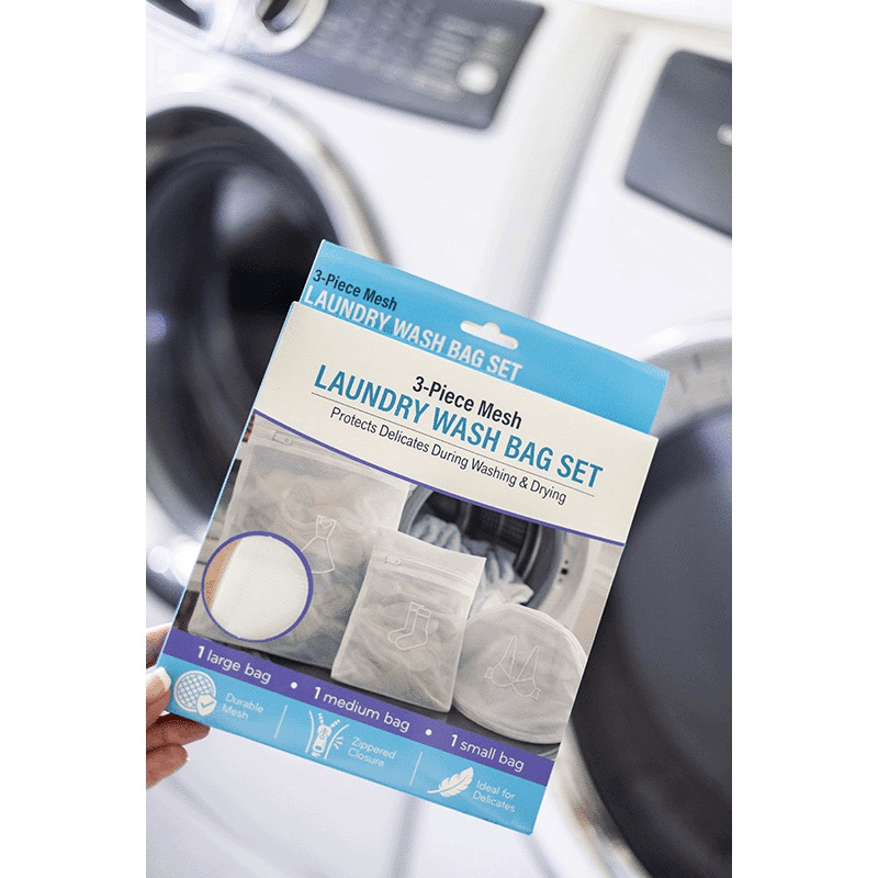 3 Piece Mesh Laundry Wash Bag Set