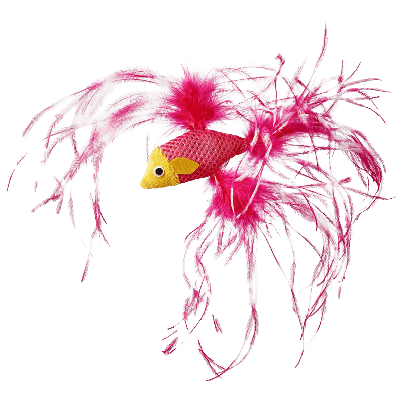 Feathered Fish Cat Toy with Catnip