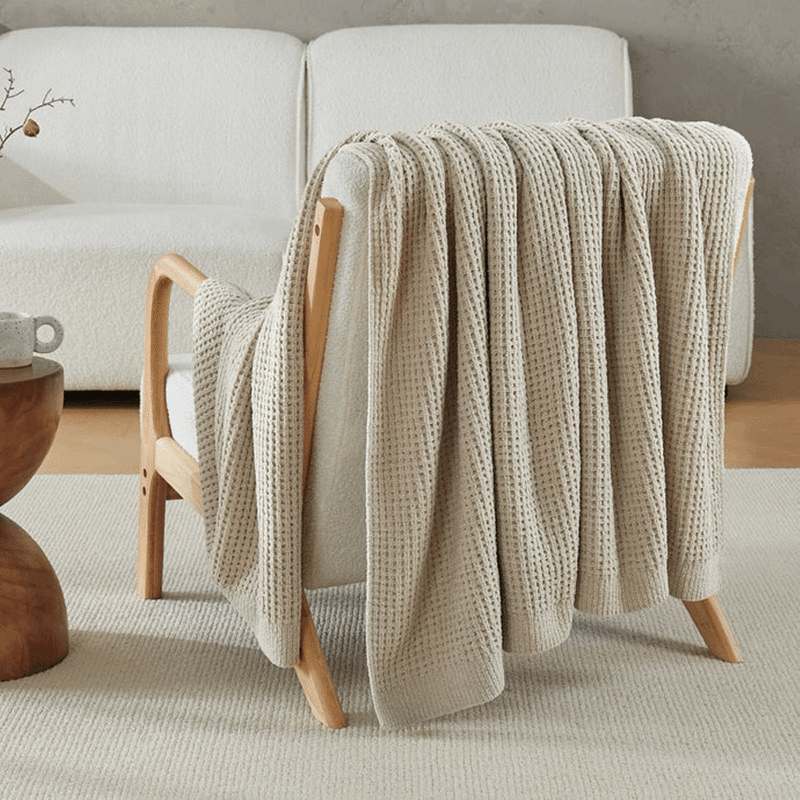 Chenille Knit Waffle Throw Blanket