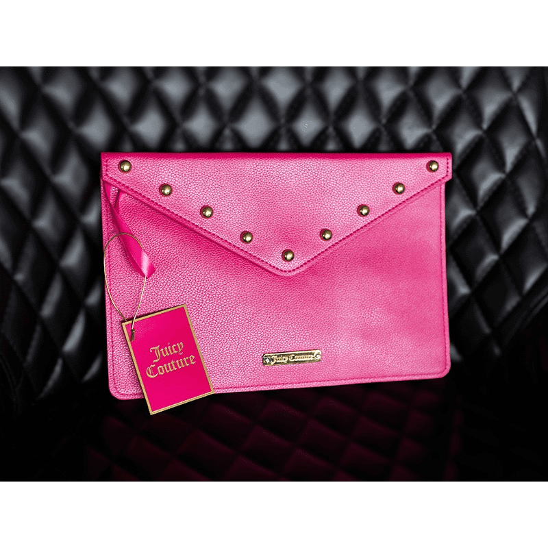 Flat Clutch Bag with Gold Studs