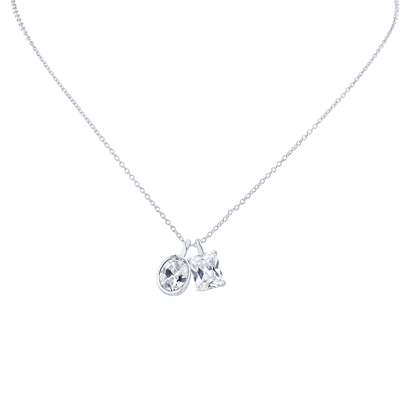 14 CTTW Round & Pear CZ Drop Statement Necklace