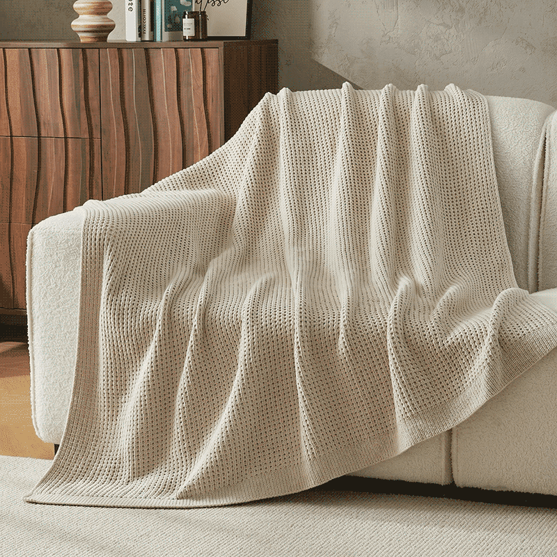 Chenille Knit Waffle Throw Blanket