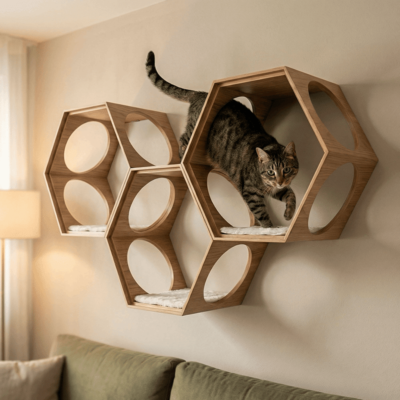 Suki Cat Stool & Shelf