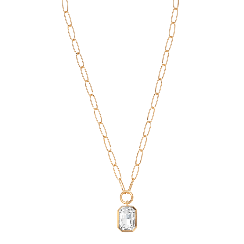 18K Gold Plated Deco Pendant Necklace
