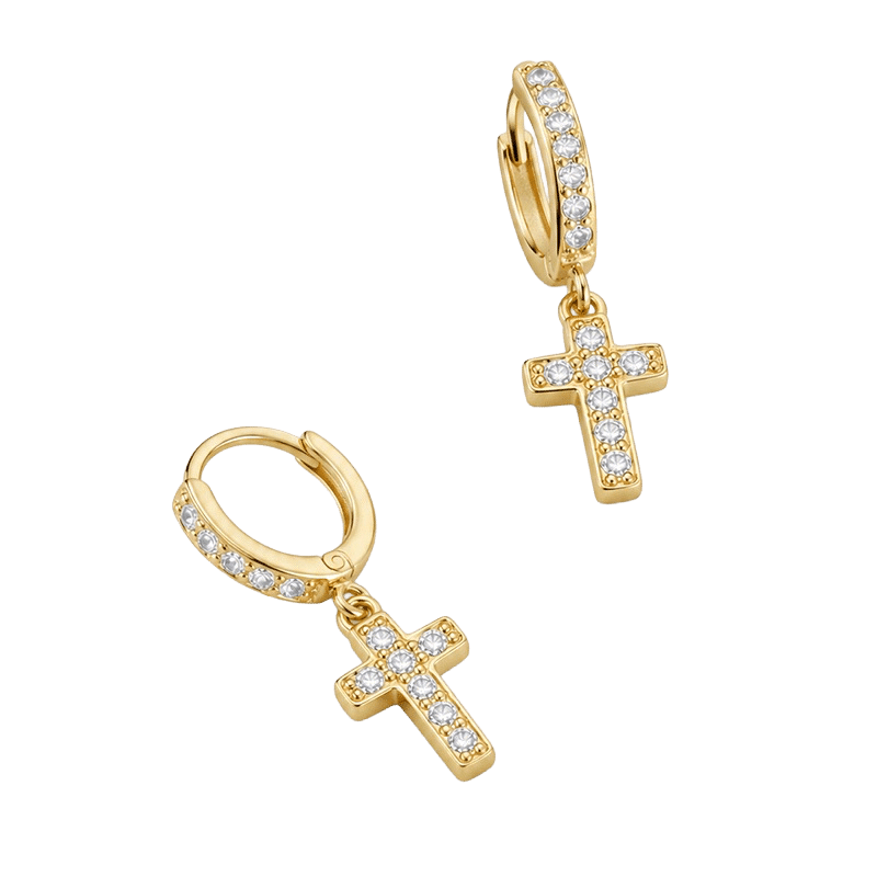 Crystal Cross Earrings