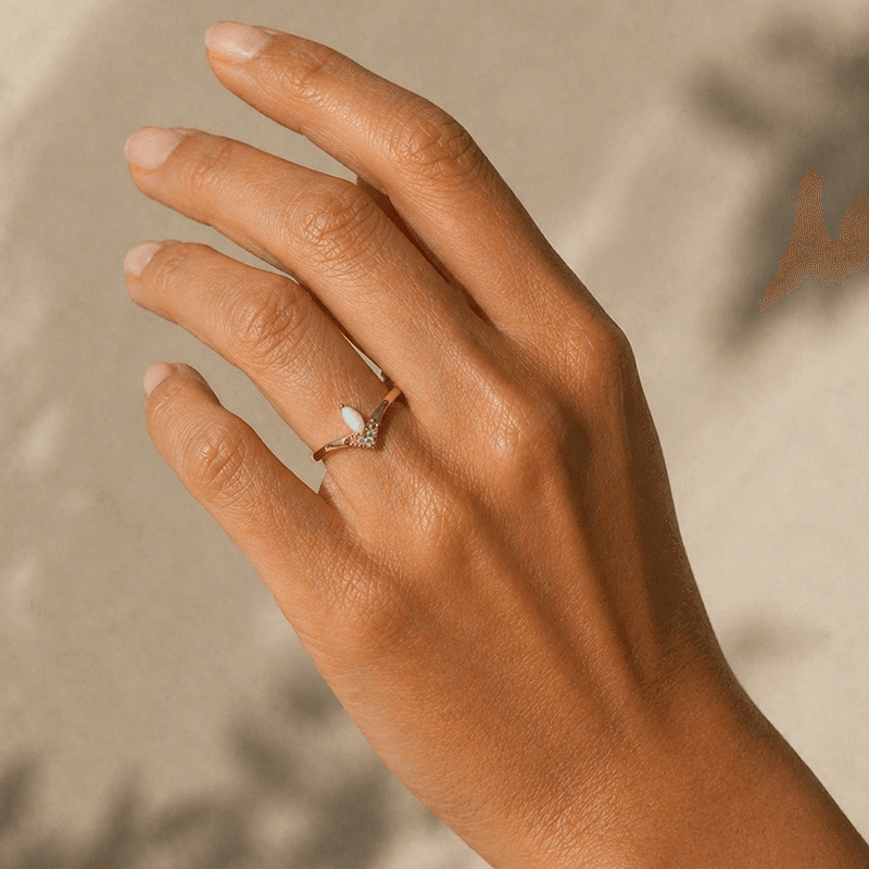 18K Gold Plated Floating Gemstone Ring