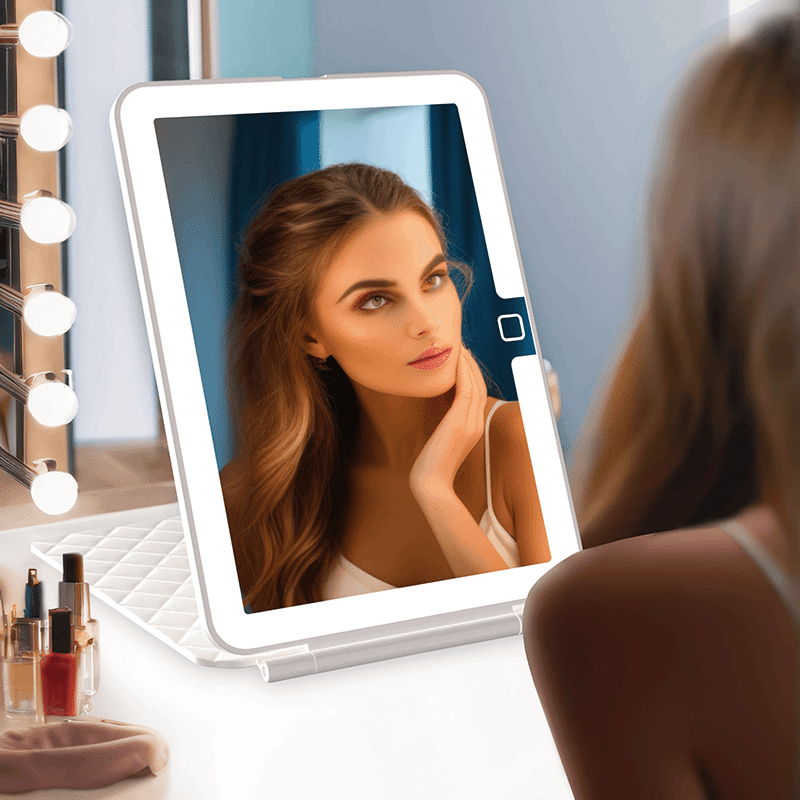 Rechargeable Travel Makeup Mirror with 3 Color Lighting