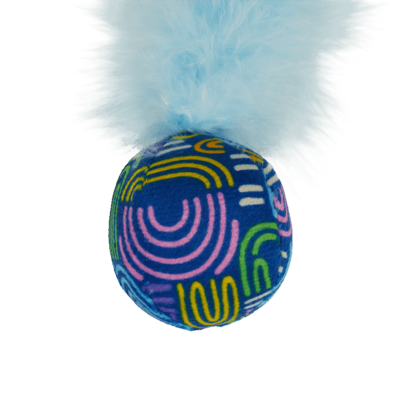 Feather Boa Balls Assorted Colors Cat Toy