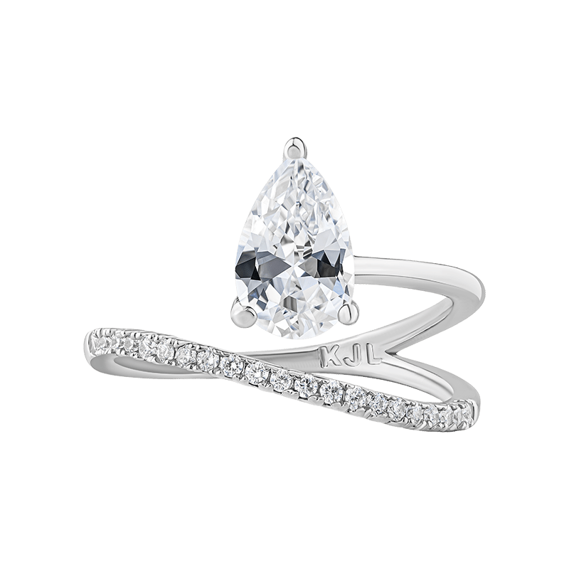 3 CTTW Pear & Pave CZ Wrap Ring
