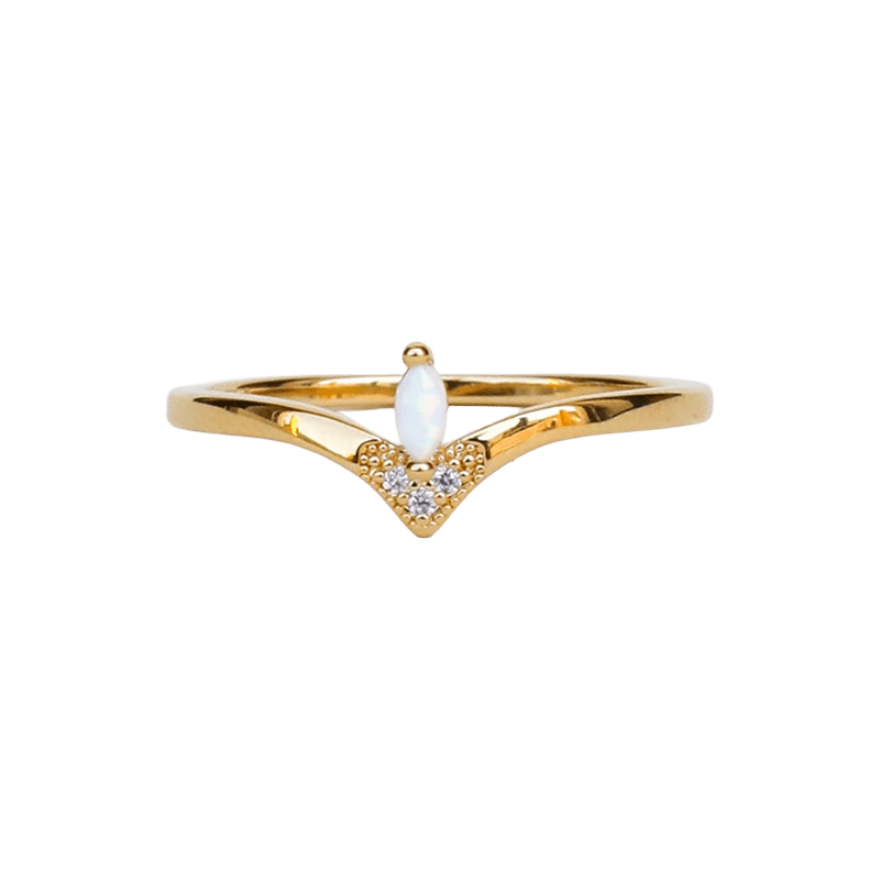 18K Gold Plated Floating Gemstone Ring