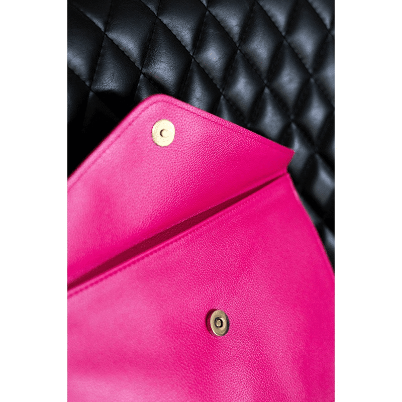 Flat Clutch Bag with Gold Studs