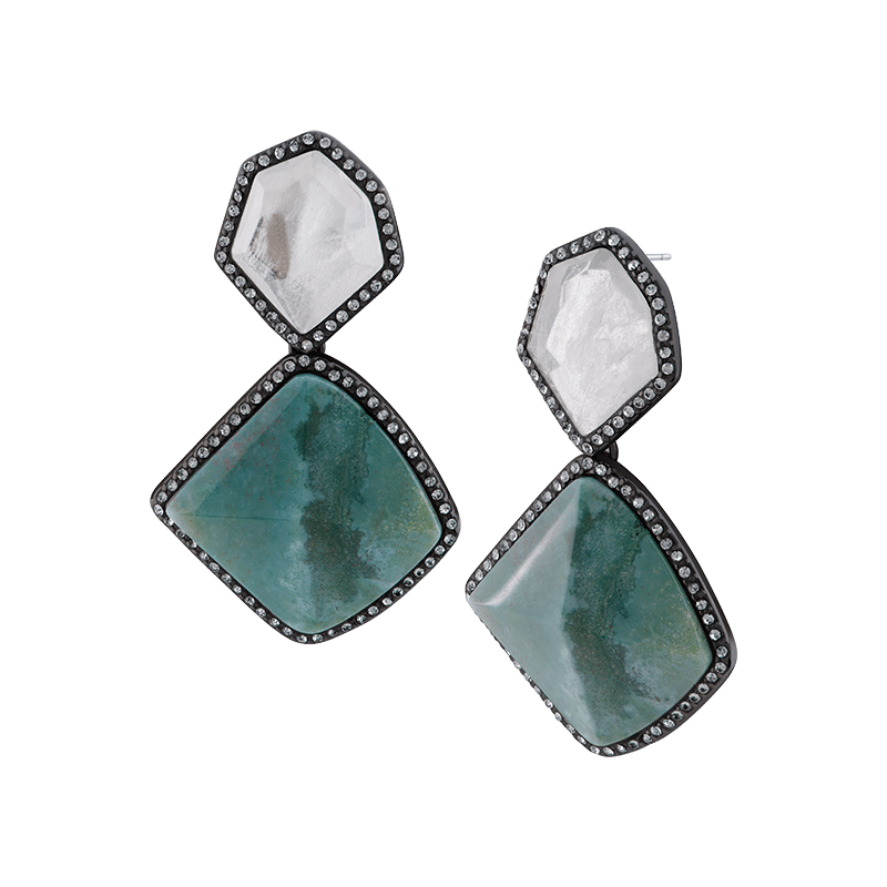 Organic Shape Semi Precious Stone Drop Earrings