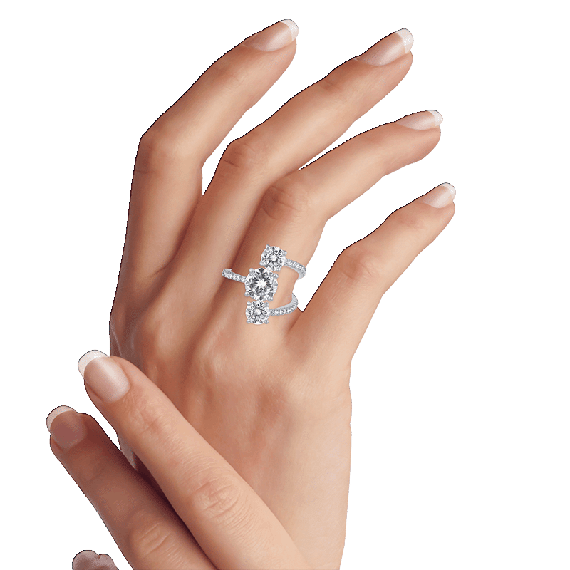 4 CTTW Round CZ Open Claw Ring