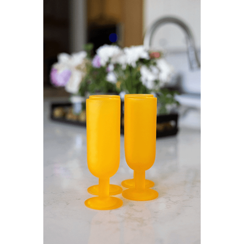8.2oz Frosted Flute Glasses (4 Pack)
