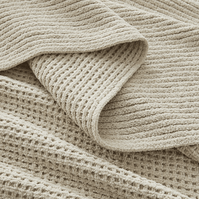 Chenille Knit Waffle Throw Blanket