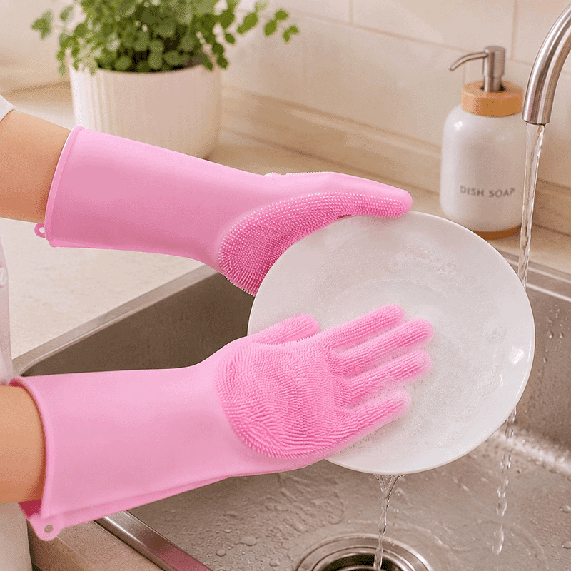 Silicone Easy Scrubbing Dishwashing Gloves