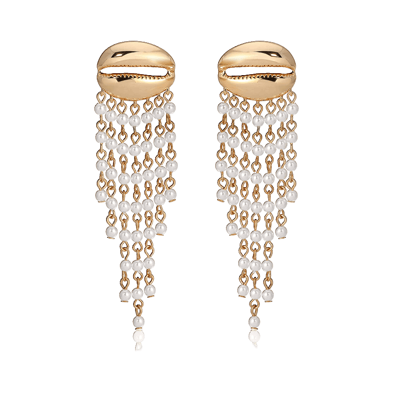 18K Gold Plated Mykonos Shell Dangle Earrings