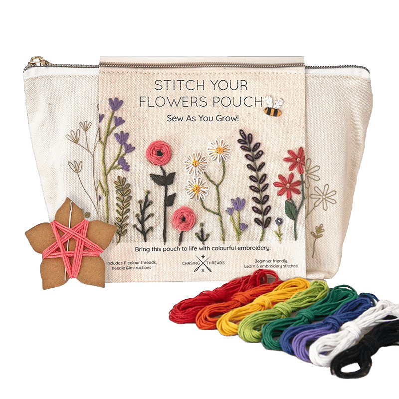 Stitch Flower Pouch