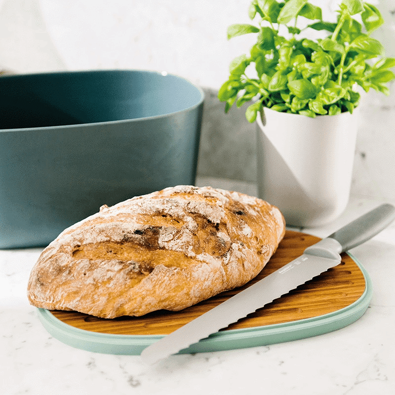 Leo Bamboo Bread Box with Cutting Board