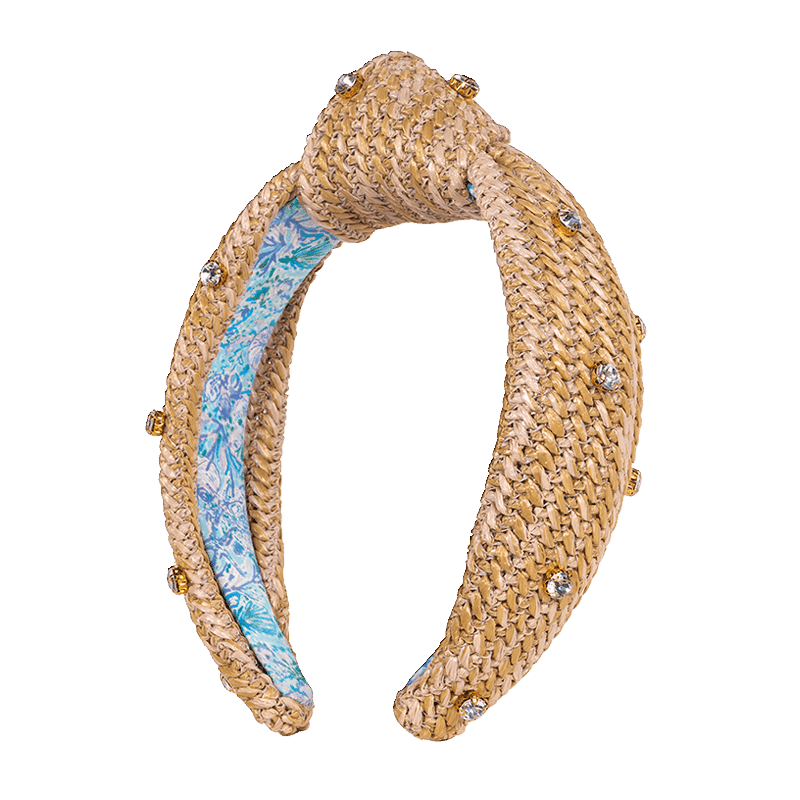 Embellished Knotted Raffia Headband